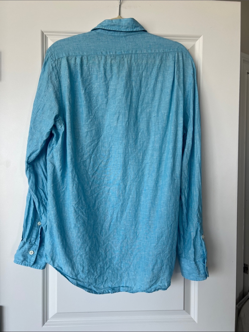 Polo by Ralph Lauren Men’s Light Blue Linen Button-Down Shirt - Picture 4 of 6
